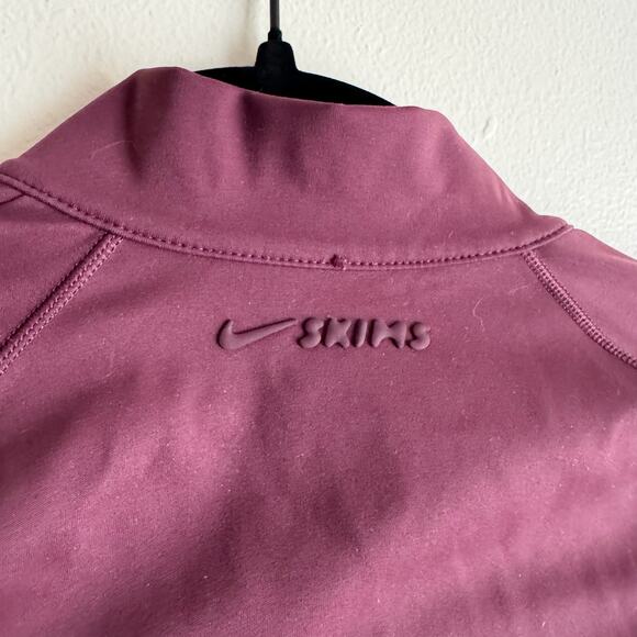 Nike x Skims Matte Currant Burgundy Mock Neck Full Zip Jacket NikeSKIMS - Picture 5 of 7